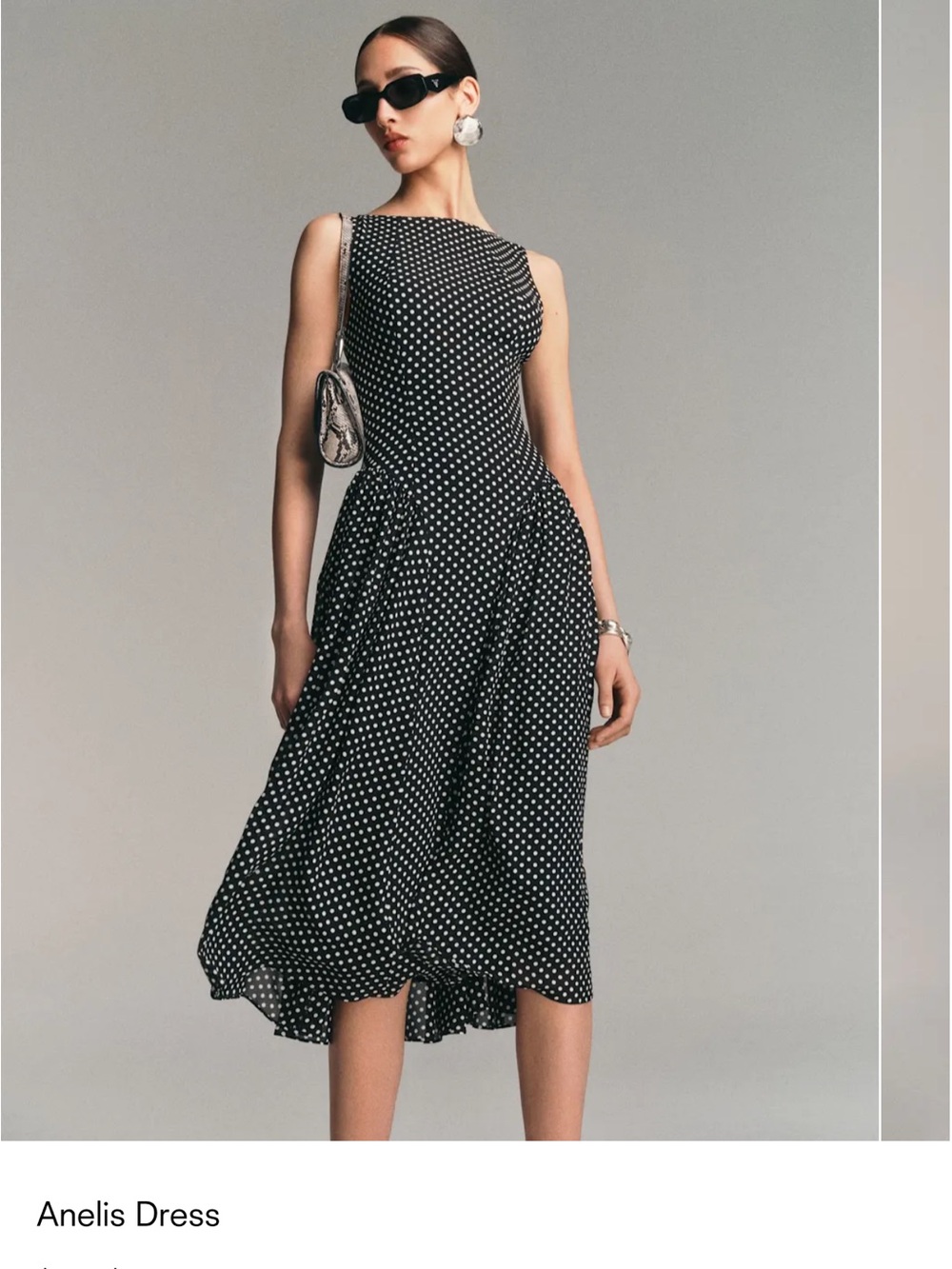 Reformation Black and White Polka Dot Midi Dress